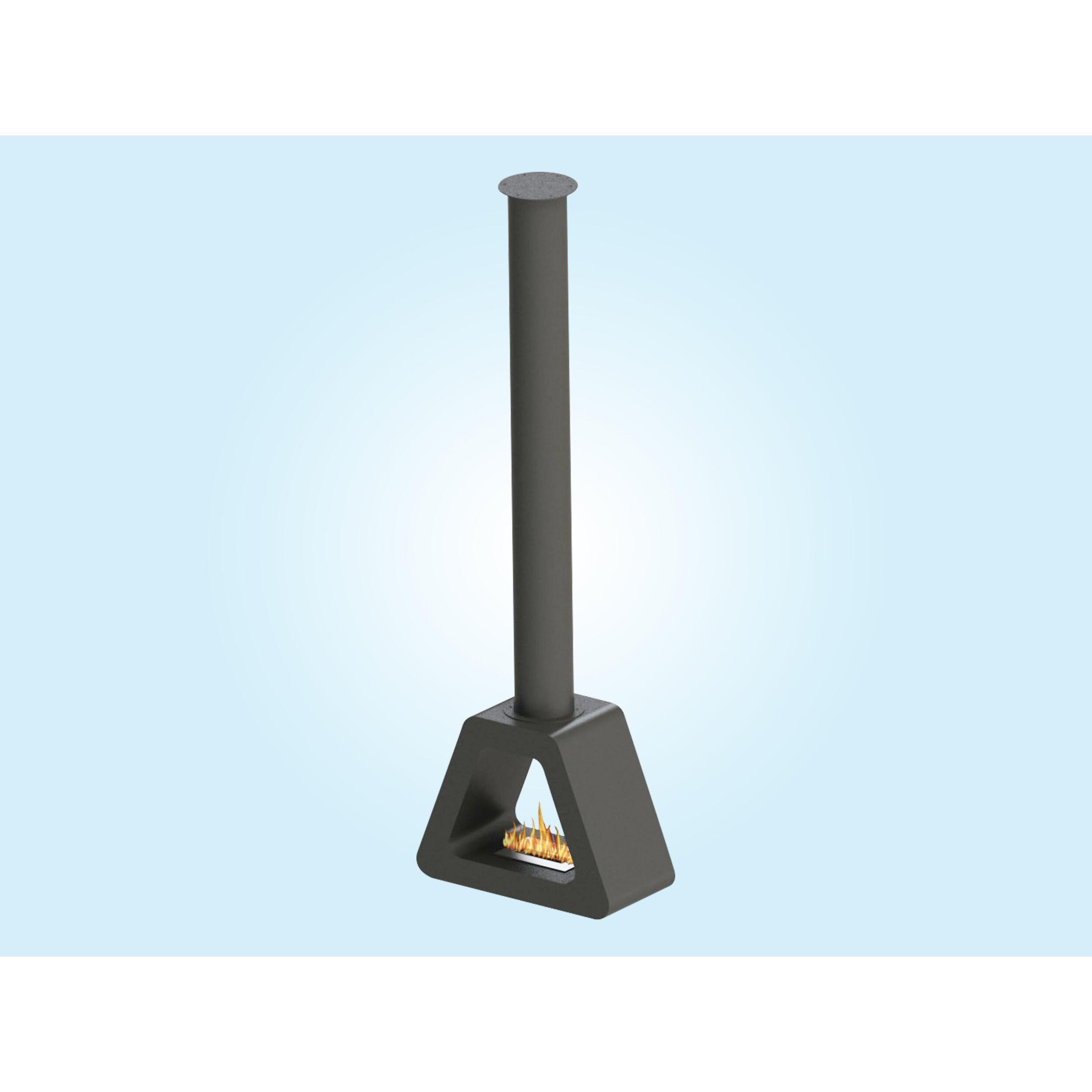 Chimenea de etanol de techo en acero negro SYKE PYRAMID PURLINE