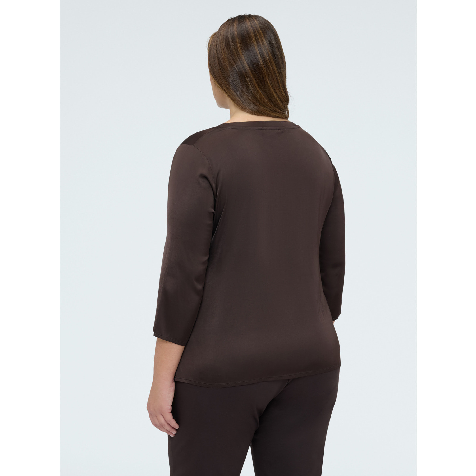Fiorella Rubino - Blusa in raso Positive feeling - Marrone