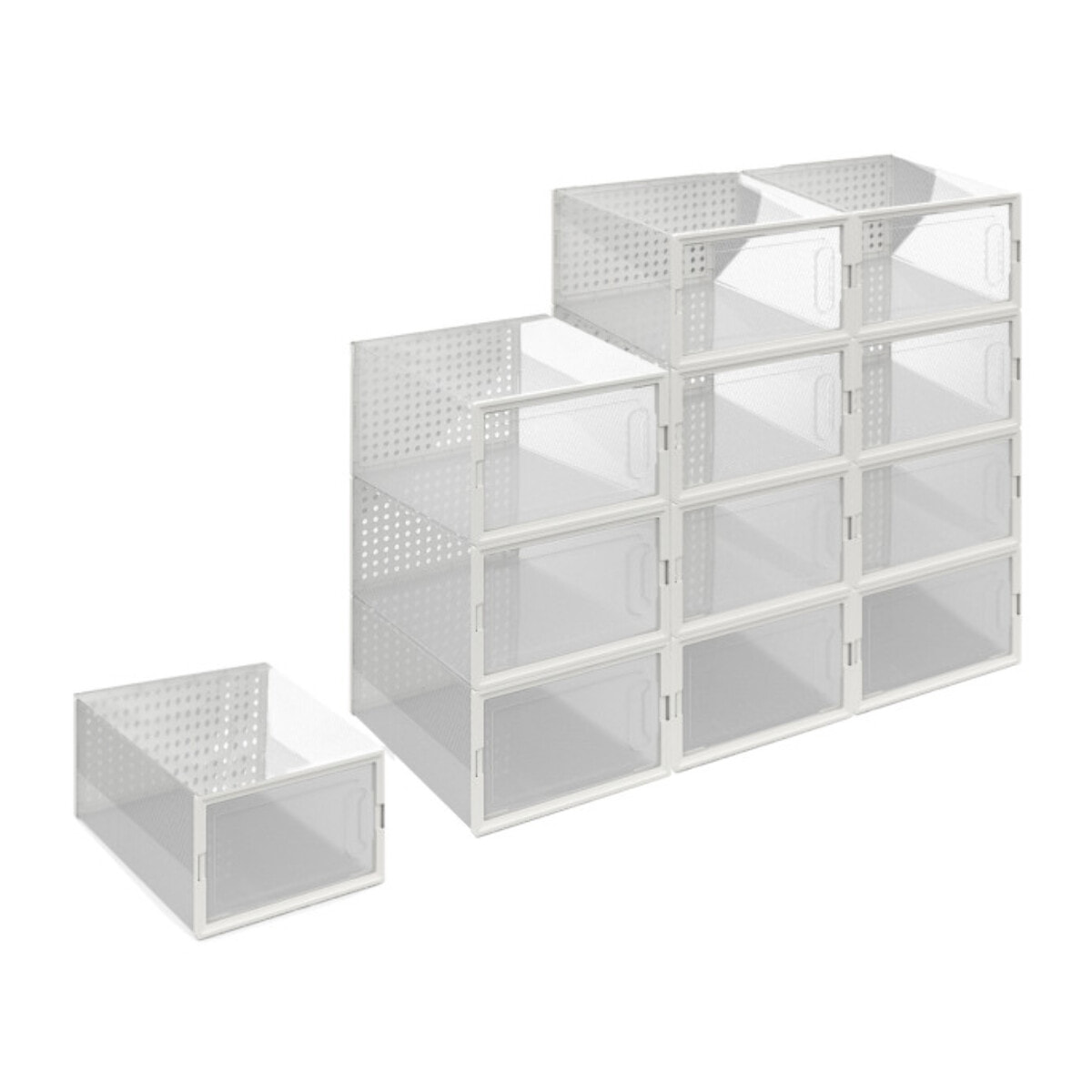 Boîtes de rangement à chaussures empilables - lot de 12