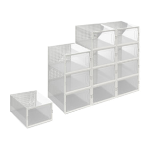 Boîtes de rangement à chaussures empilables - lot de 12