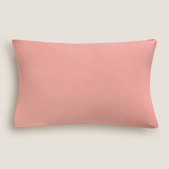 Funda de almohada punto de algodón Puntib color rosa empolvado Punto de algodón
