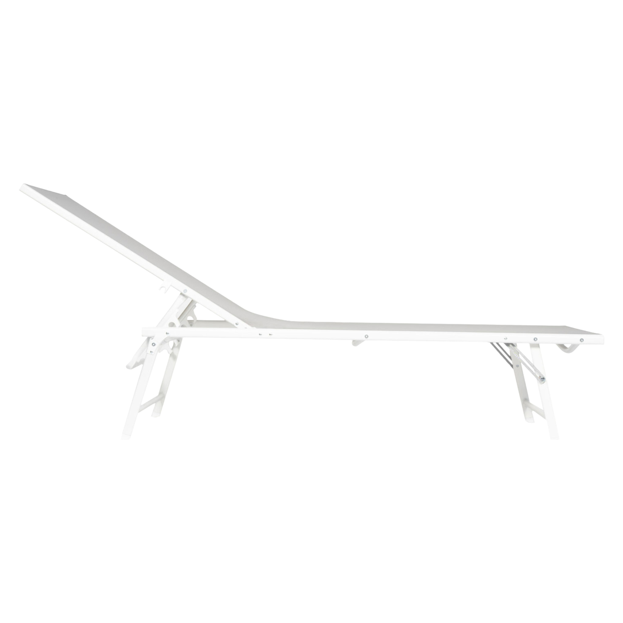 Lot de 2 bains de soleil pliants SICILIA en textilène gris - structure blanche