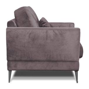 Fauteuil Splendido Velours Gris foncé - 1 Place