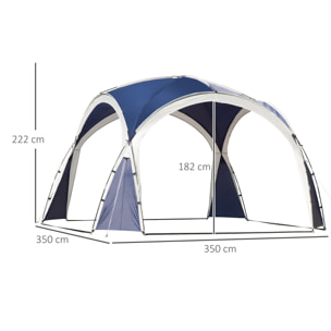 Toldo de Refugio 3,5x3,5 m Toldo Camping Plegable con Gancho Bolsa de Transporte Impermeable y Protección UV para Terraza Playa Picnics Azul