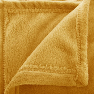 Plaid flanelle jaune 125x150cm