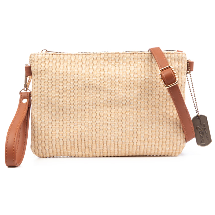 Bellano Bolso bandolera Mujer. Tejido algodón piel sintética PU.