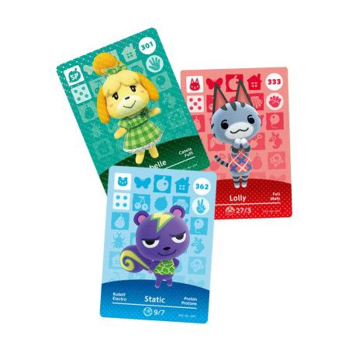 Pack cartes Amiibo NINTENDO 3 cartes Animal Crossing Série 4