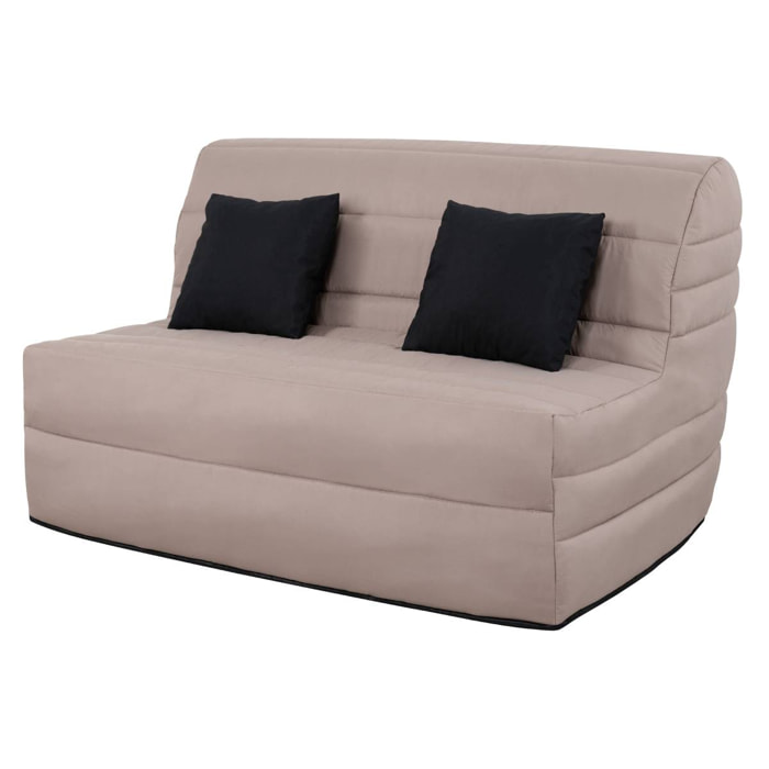 Banquette BZ ORLANDO 140x190, matelas Dunlopillo, taupe