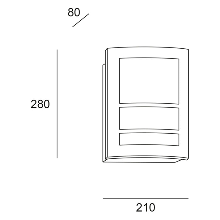 Forlight Aplique Ip55 Siluet E27 60W Acero Inoxidable 1500Lm