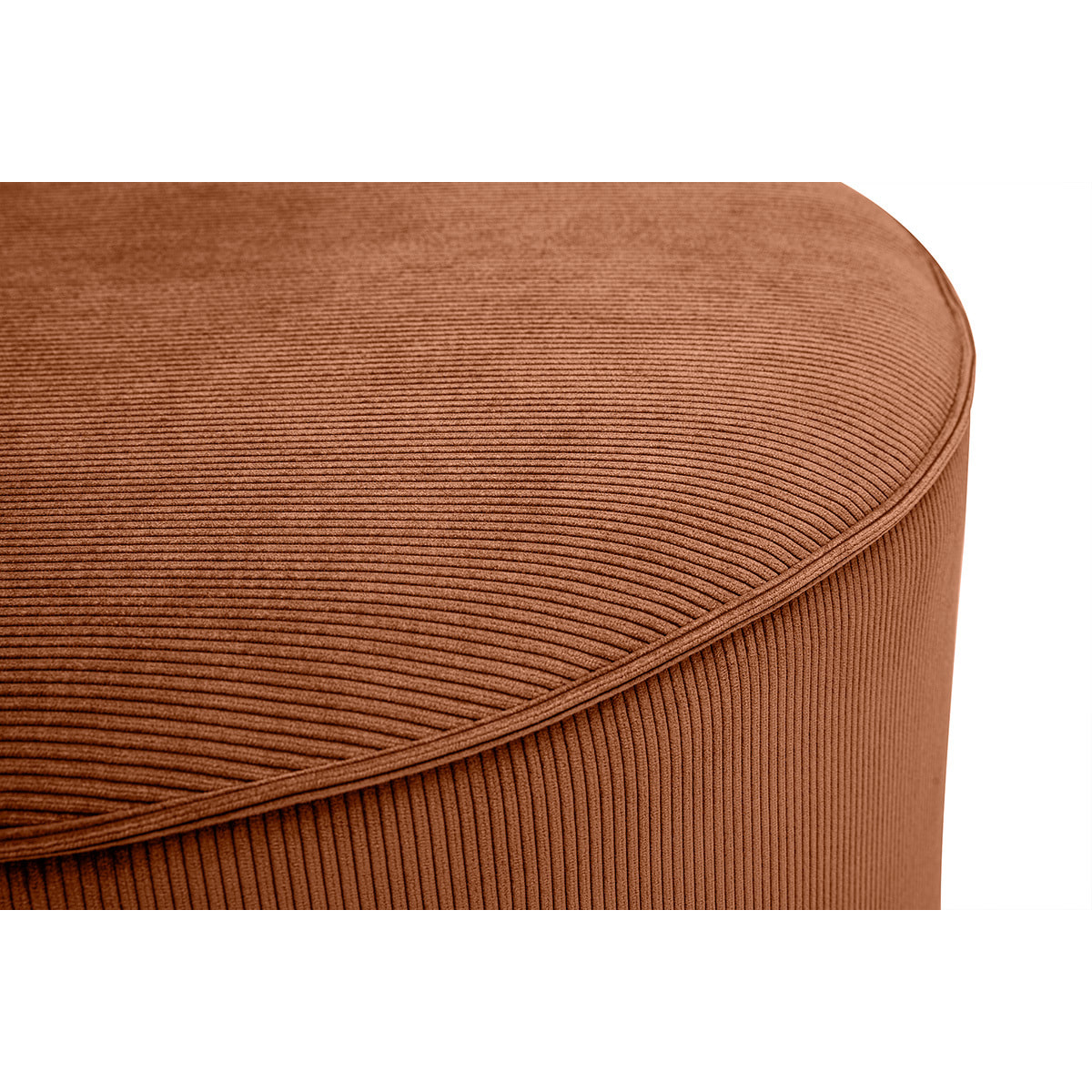 Pouf rond en velours côtelé terre brûlée D70 cm PAUL