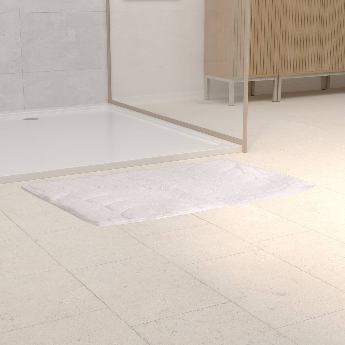 Tapis de bain Cloudy 75x50cm blanc