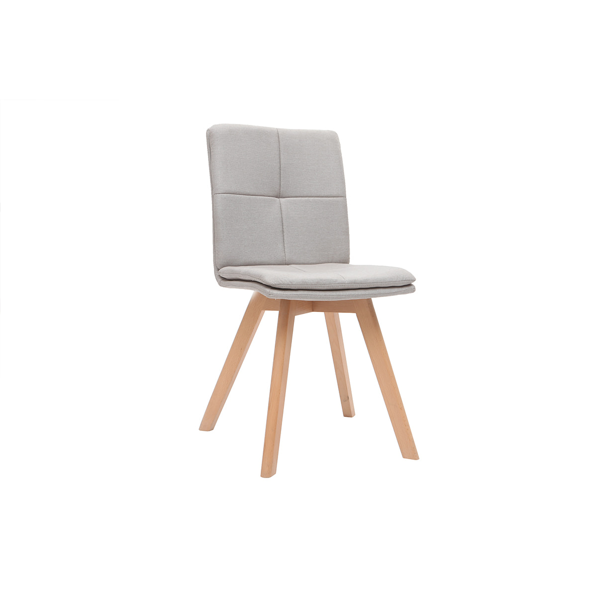 Chaises scandinaves en tissu beige et bois clair (lot de 2) THEA