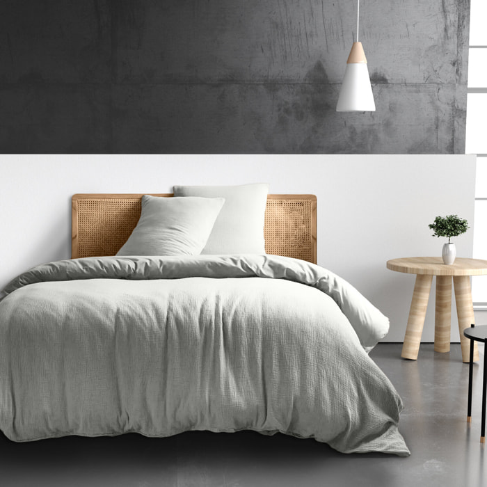 Housse de couette gaze de coton gris glacier