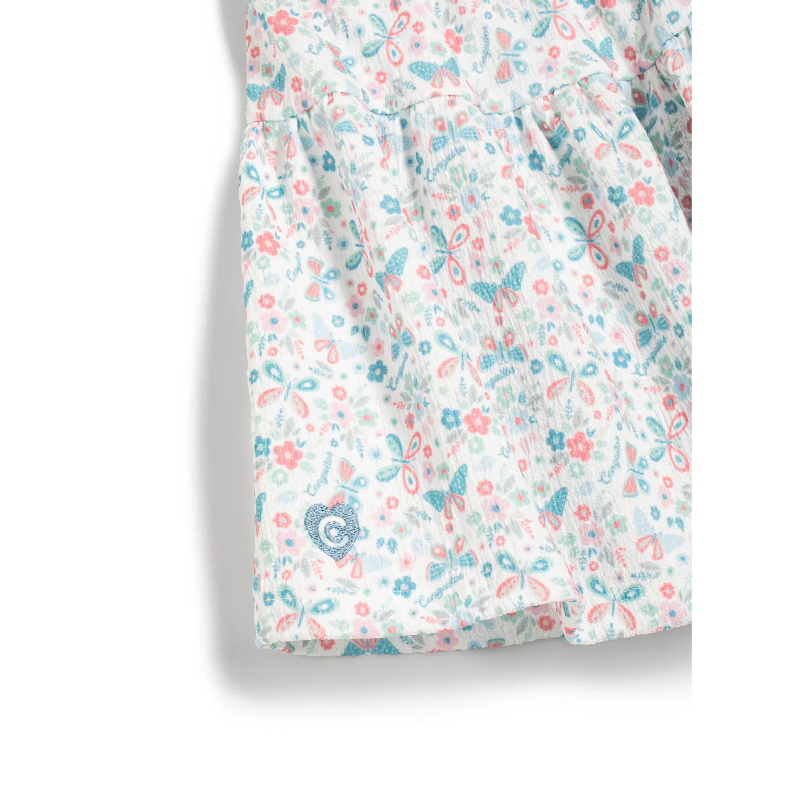 Falda de Niña con Diseño de Mariposas en Blanco