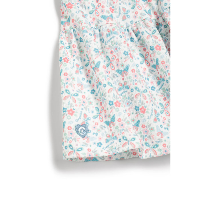Falda de Niña con Diseño de Mariposas en Blanco