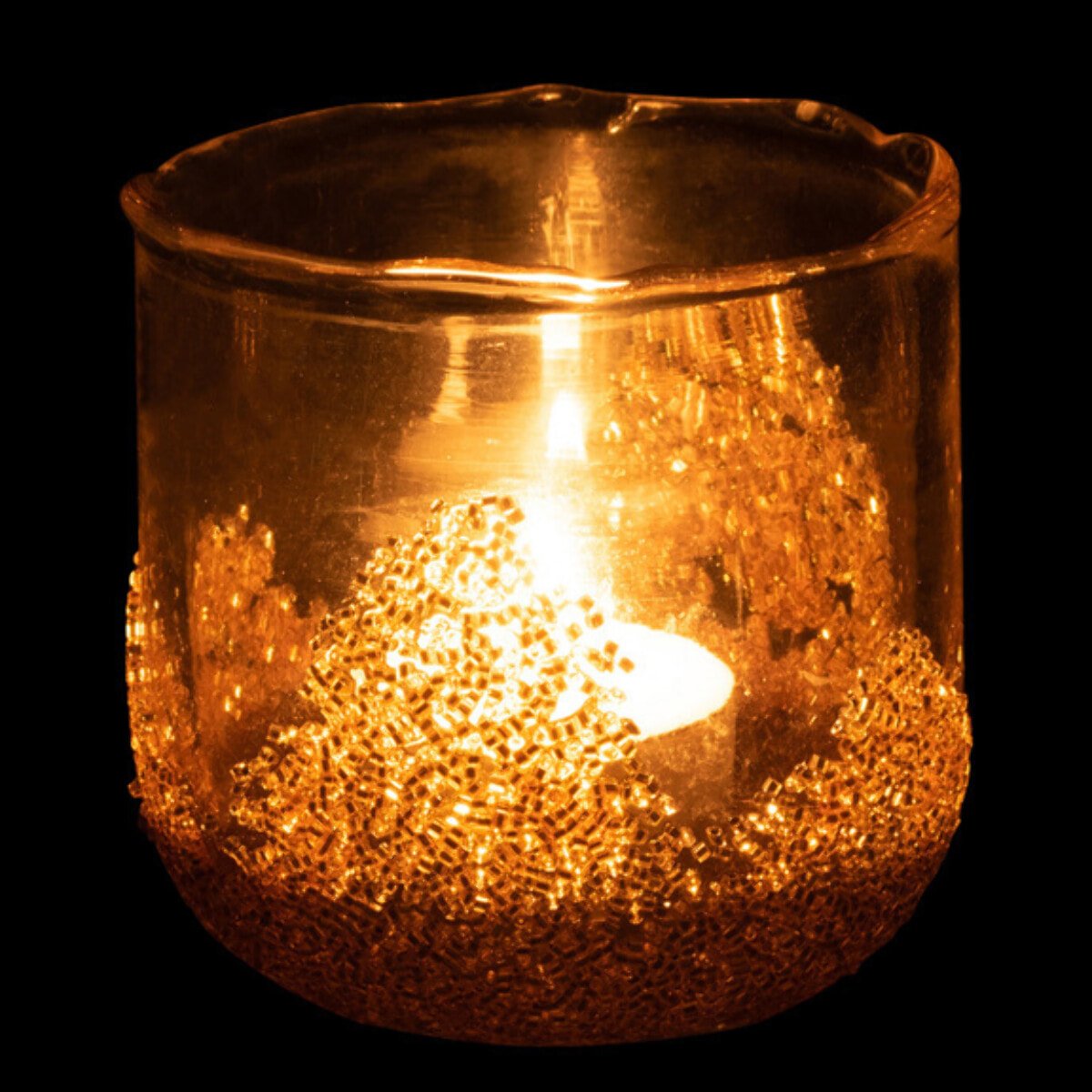 J-Line bougeoir Strass - verre - transparent/or - small