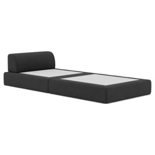 Edna - fauteuil convertible déplimousse en tissu bouclette - Noir
