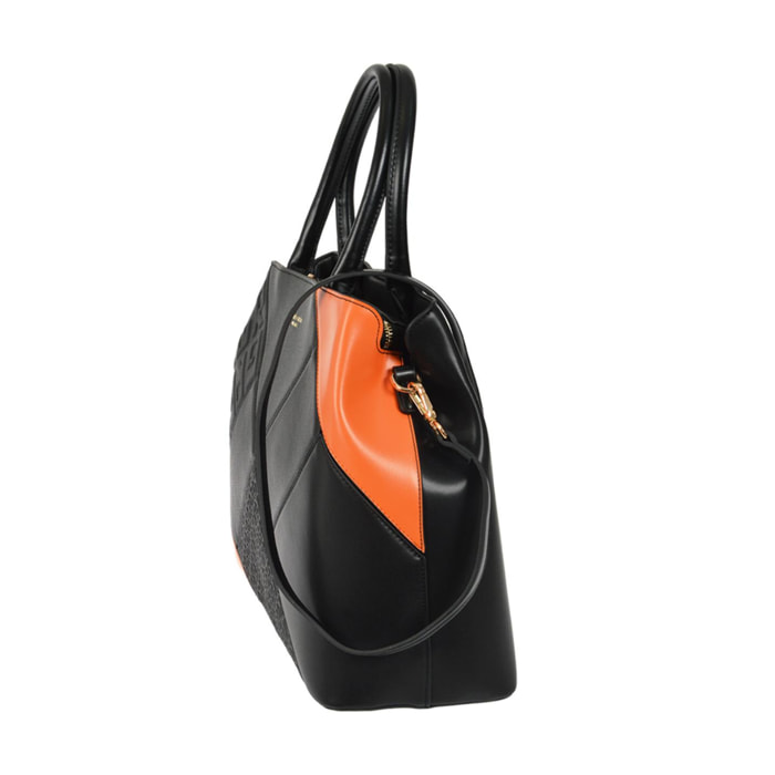 Borsa a mano con tracolla Romeo Gigli Milano nero/arancio