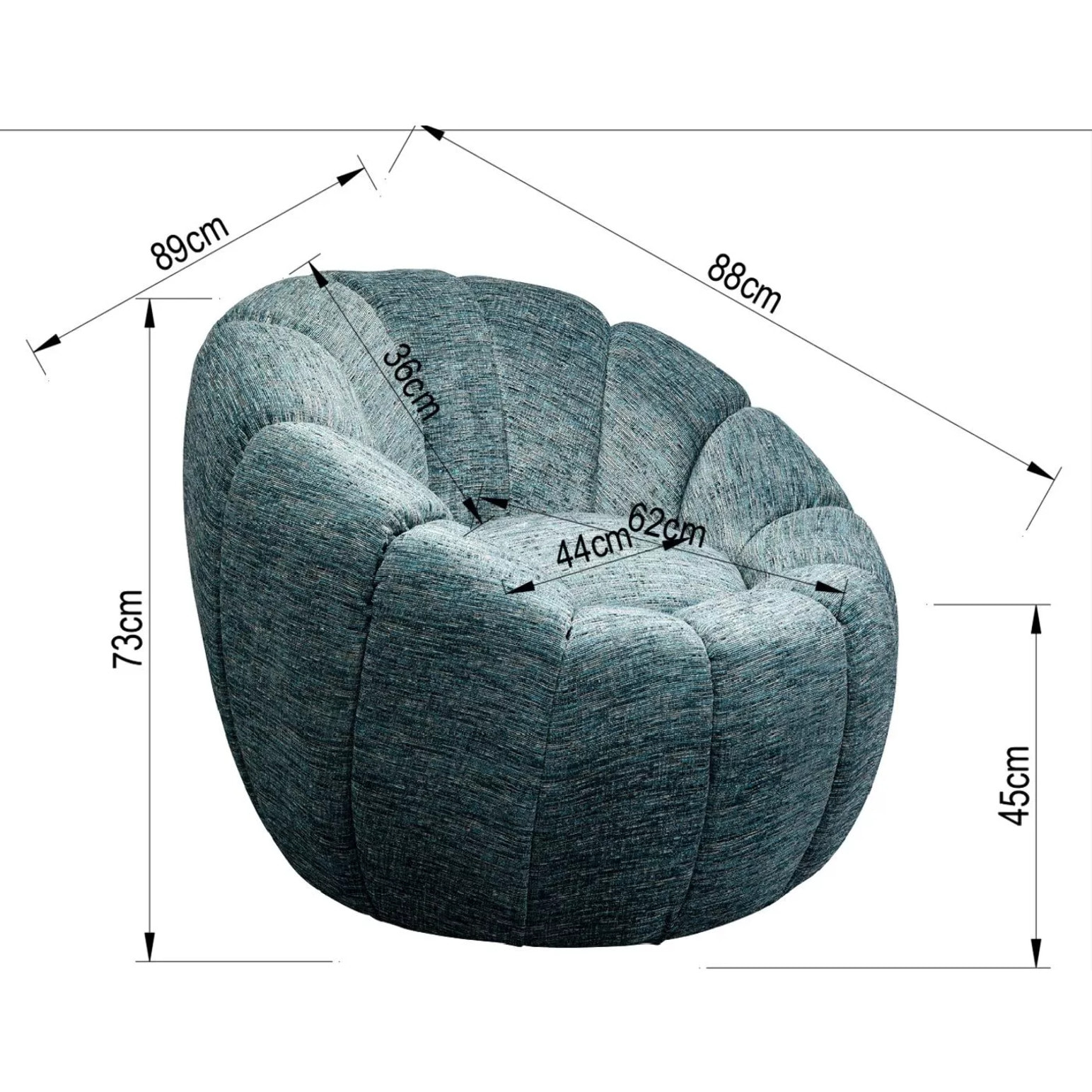 Fauteuil pivotant Fiori bleu Kare Design