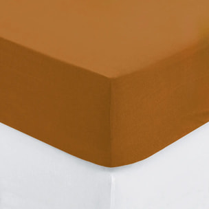 Drap-housse "Carina" en coton 90x190cm moutarde