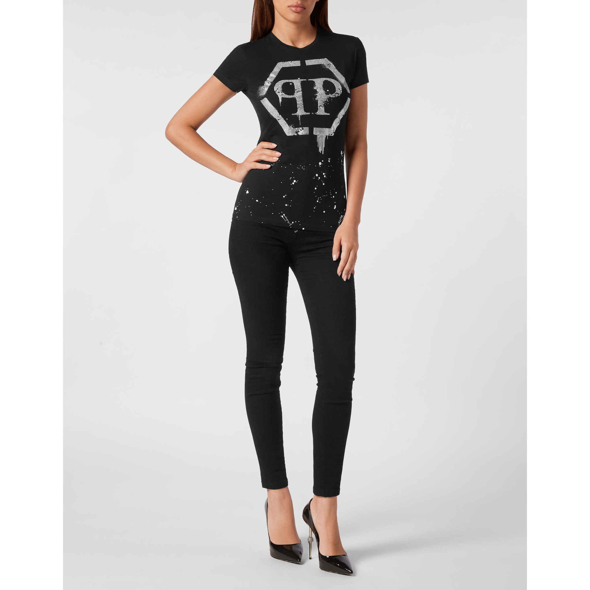 PHILIPP PLEIN T-Shirt Round Neck HEXAGON