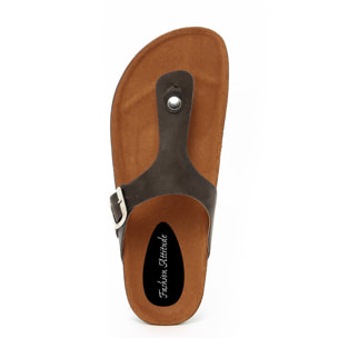 Sandalo flat Donna colore Marrone