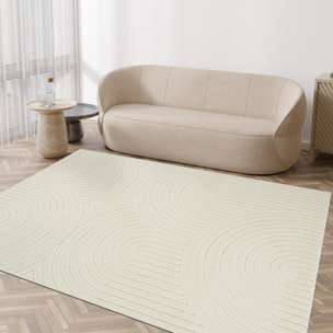 Grand tapis intérieur extérieur en relief ton sur ton FIRU