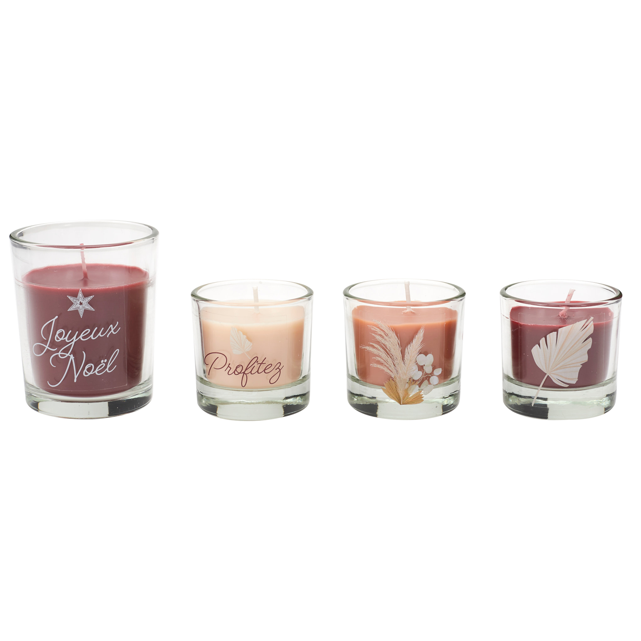 Lot de 24 Bougies - HOME DECO FACTORY - Parfumées - Calendrier de l'Avent - Blanc et Marron