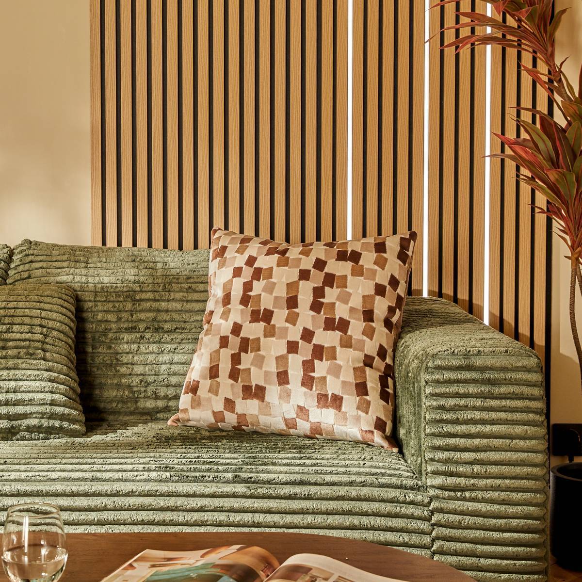 Coussin Mosai carré 53x53cm beige