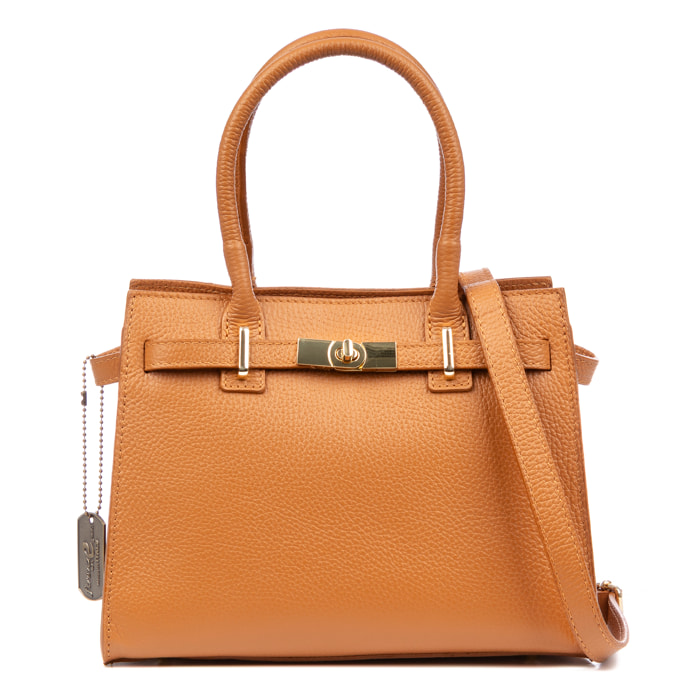 Banari borsa tote donna. Pelle autentica finitura Dollaro.