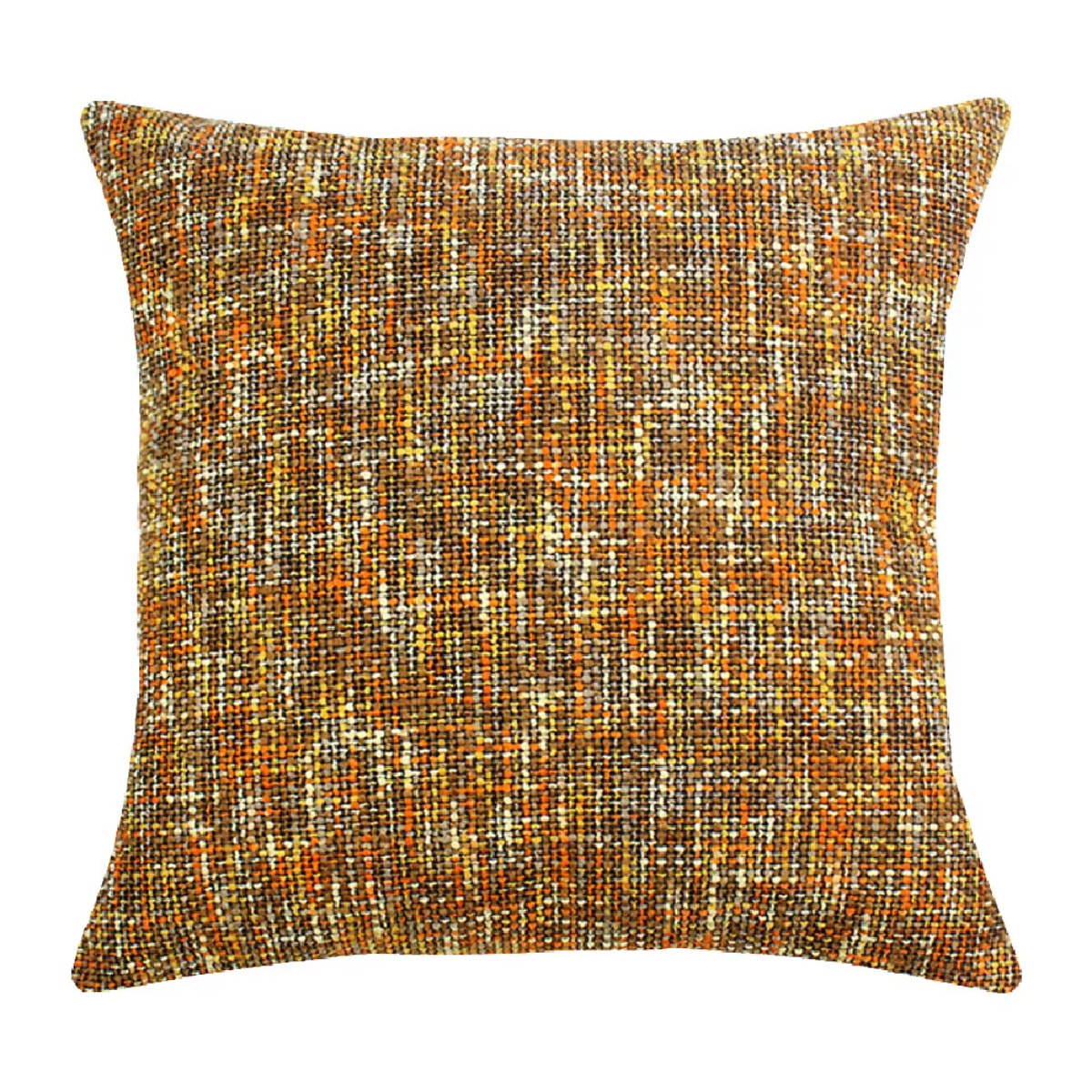 Housse de coussin polyester jeu d'unis orange Tweed orange