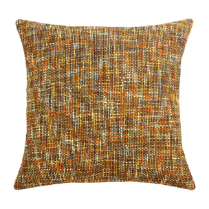 Housse de coussin polyester jeu d'unis orange Tweed orange