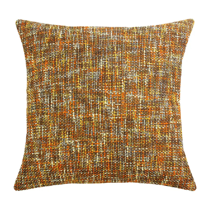 Housse de coussin polyester jeu d'unis orange Tweed orange