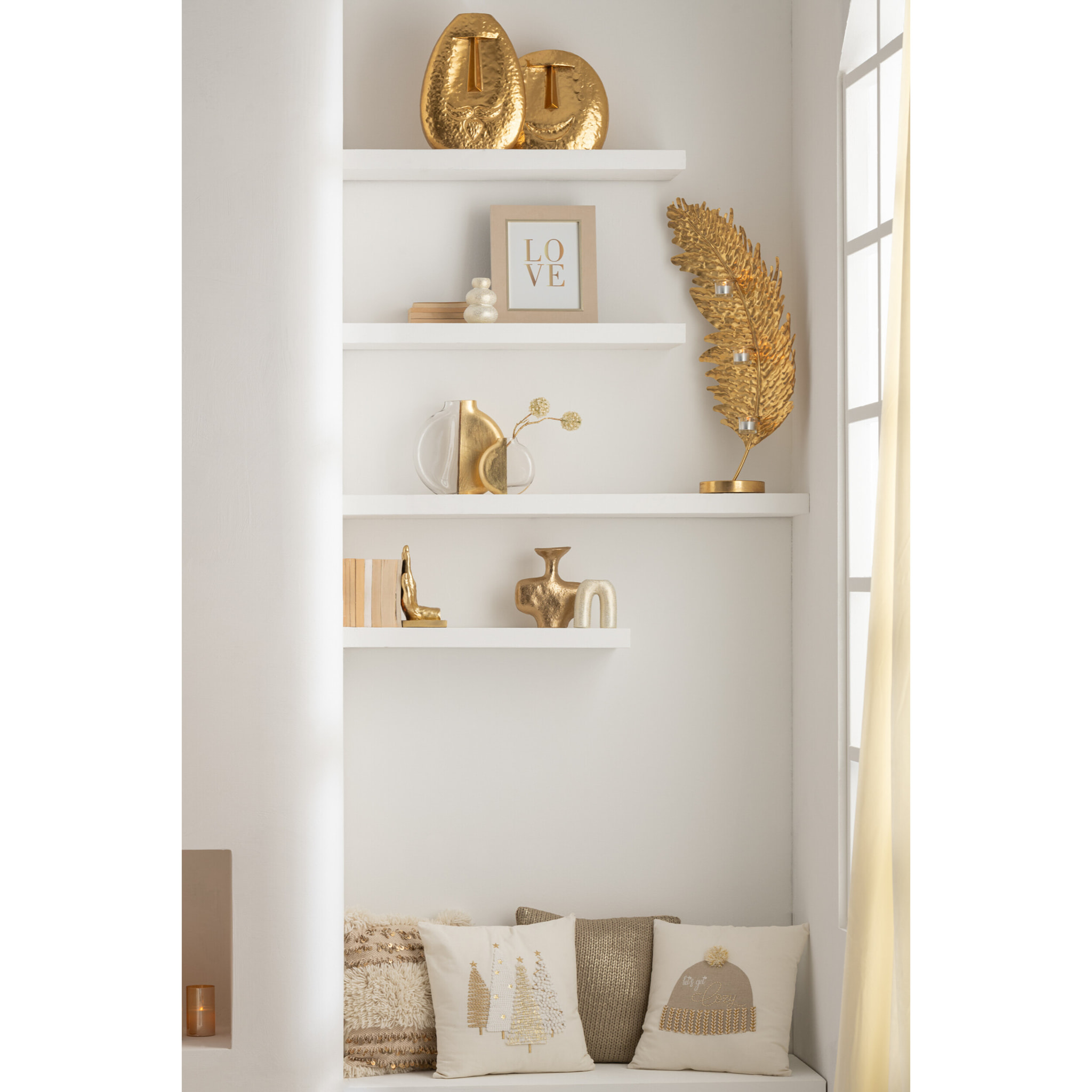 J-Line serre-livre Mains - polyrésine - or