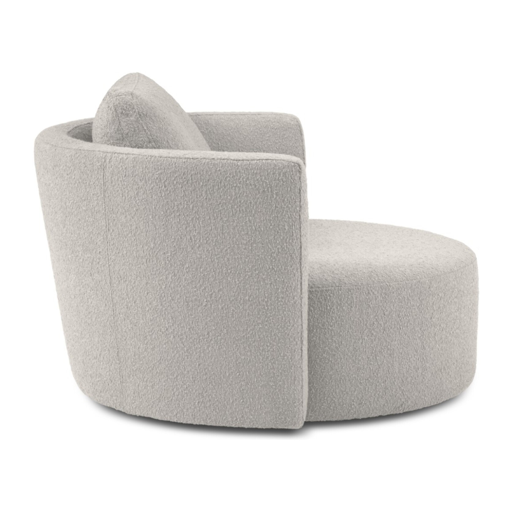 Fauteuil pivotant "Adam" en bouclé gris clair