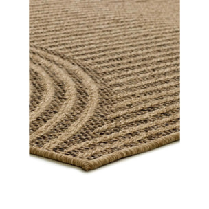 ACRA Alfombra de exterior geométrica efecto yute color natural, varias medidas disponibles.