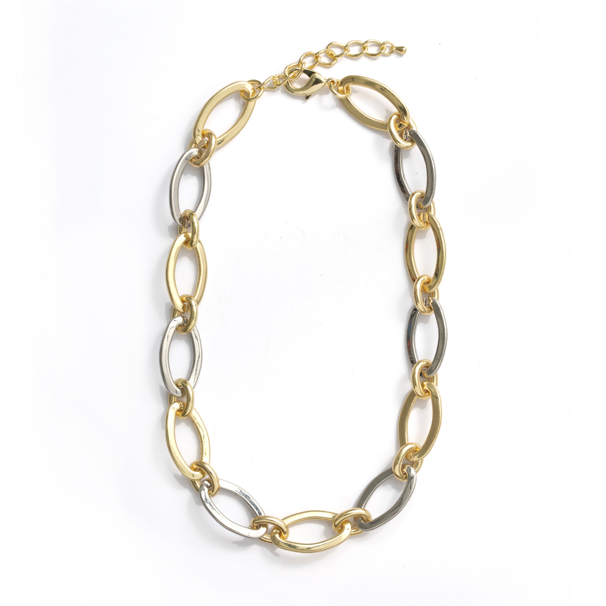 Collar Adelky acabado plata y oro amarillo 18k