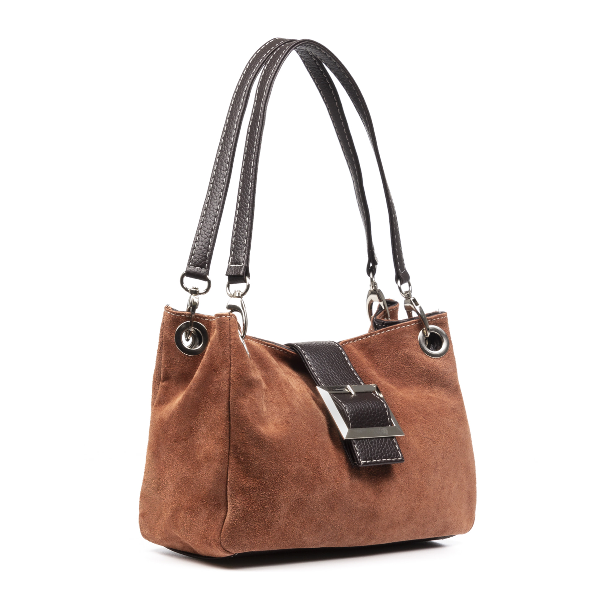 Aicurzio Borsa a spalla Donna. Pelle autentica Camoscio Dollaro