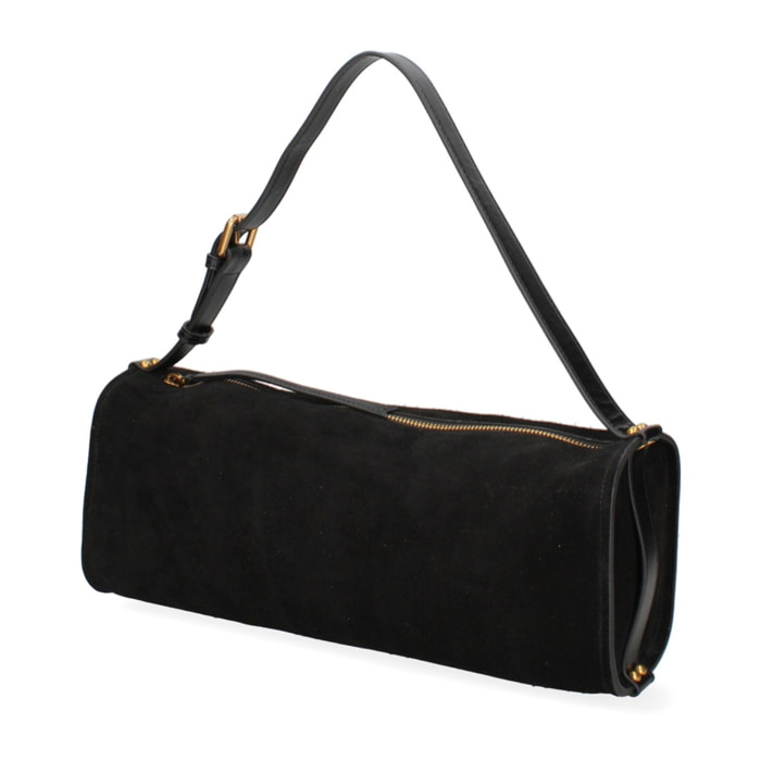 Borsa a spalla da donna Made in Italy - Valoria Chic - Pelle scamosciata - 35.0 x 14.0 x 10.0 cm