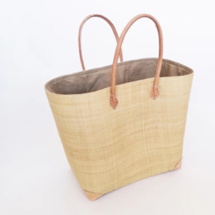 Panier artisanal de Madagascar - Tamatave GM Naturel avec pochon