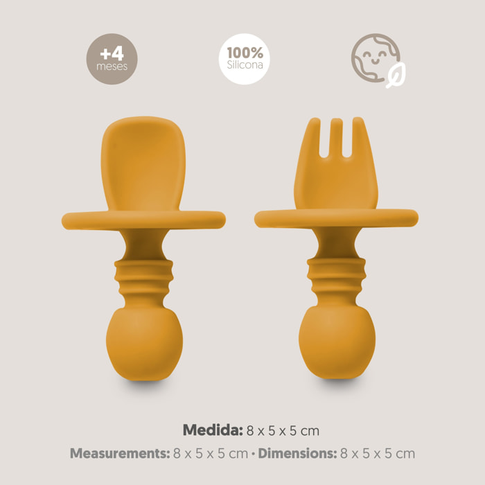 Set Cubiertos Aprendizaje  de Silicona