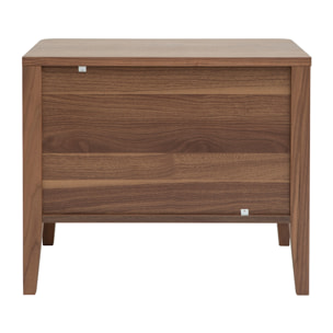 Table de chevet avec rangements 2 tiroirs bois foncé noyer BENJA