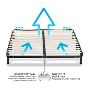Sommier Cadre a Lattes en Kit | Structure Metallique Noire