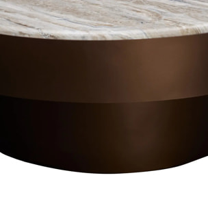 Table basse Graphite ronde D.80cm marron