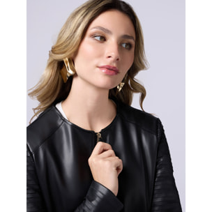 Oltre - Chaqueta combinada con cortes a láser - Negro