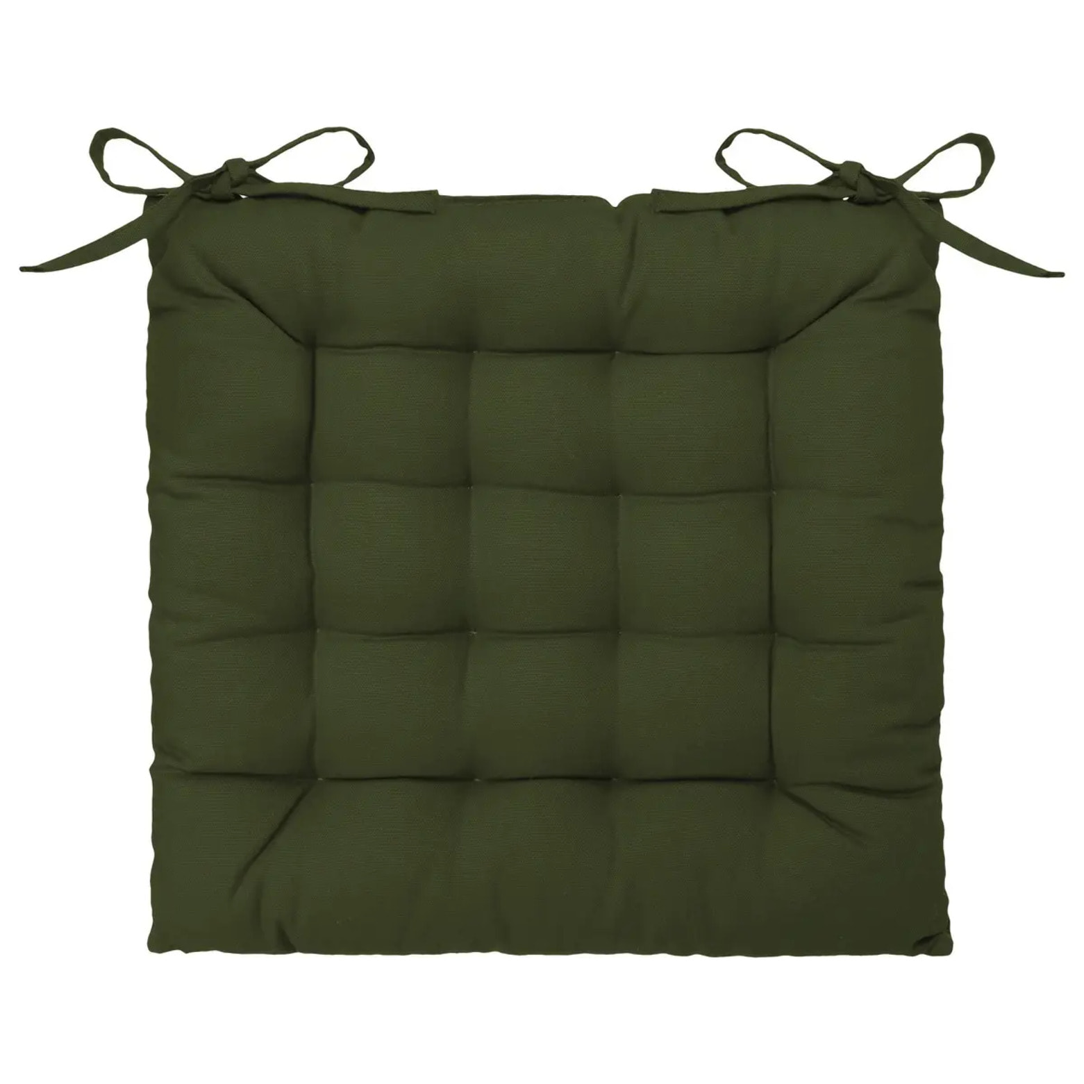 Galette de chaise vert kaki 38x38cm