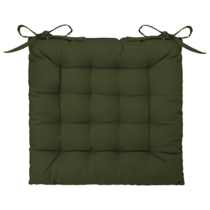 Galette de chaise vert kaki 38x38cm
