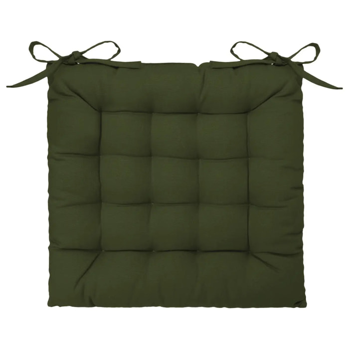 Galette de chaise vert kaki 38x38cm