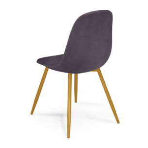 Chaises Sofia - Gris foncé - pied doré
