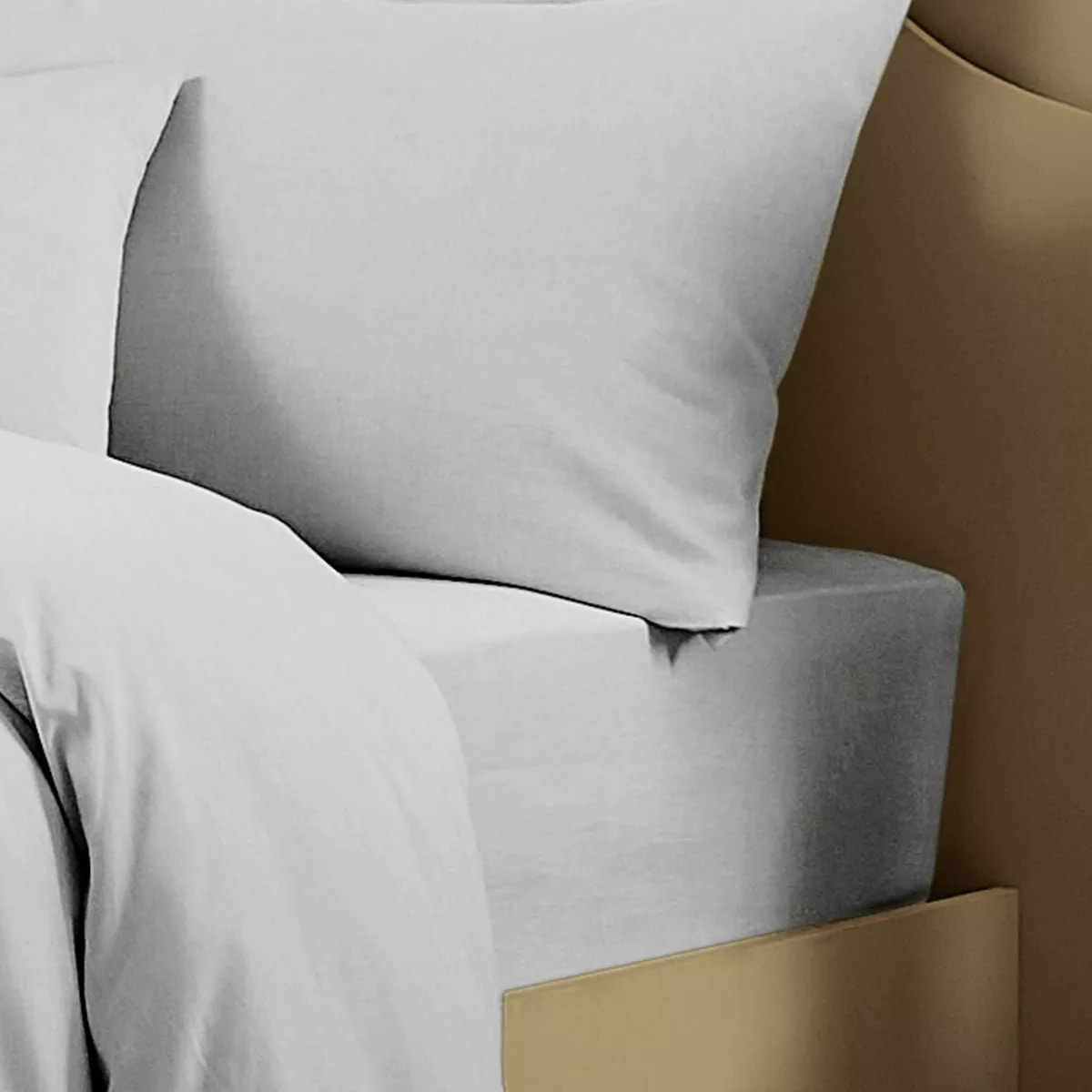 Drap housse b35 lin & coton 160 g/m² uni gris Le metis francais glacier